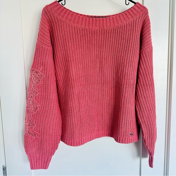 Hollister Off the Shoulder Sweater, Pink, Size XS - Picture 1 of 10